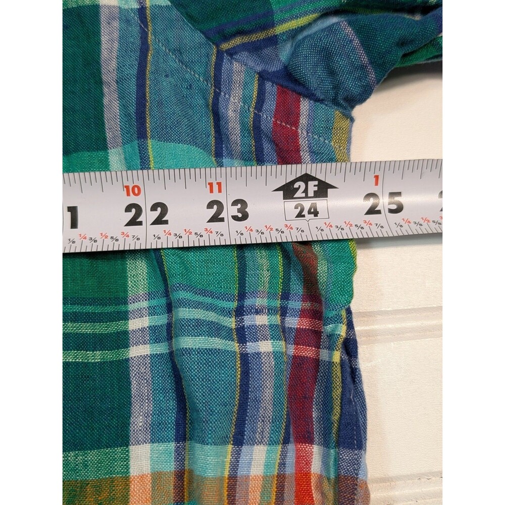 Polo Ralph Lauren Plaid Linen Shirt Multicolor Men's LT Large Tall Untucked Fit - Picture 7 of 8